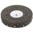 Astrology Wheel Tealight Candle Holder Gold Detail Design - (9cm)