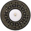 Astrology Wheel Tealight Candle Holder Gold Detail Design - (9cm)