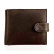 Leather RFID Trifold Wallet With Stud Closure - Brown