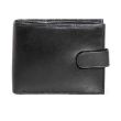 Leather Trifold Wallet With Stud Closure - Black 