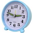 Bedside Quartz Alarm Clock - Sky Blue (10 x 10 x 3.8 cm)