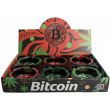 Bitcoin Leaf Design Round Glass Ashtray - Assorted (8.5x3.5cm) 