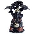 Black & Gold Ganesh Sitting Under Tree
