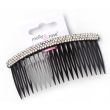 Wholesale Black Side Combs With 3 Row Diamante Stones - 10cm 