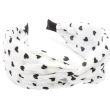 Black and White Heart Print Twist Top Alice Band - Assorted - 5cm Wide