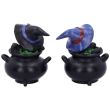 Black Cat and Cauldron Witch Figurines – 8cm