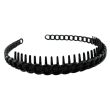 Black Chain Design Plastic Toothed Aliceband - 10mm