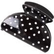Black Clamp with Small White Polka Dots - 6cm