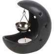 Black Crescent Moon Hanging Oil Burner