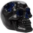 Black Crystal Cave Skull Figurine - Blue (11.5cm)
