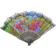 Black Decorative Hand Fan with Gold Detailing and Floral Design – (25cm)
