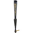 Black Decorative Hand Fan with Gold Detailing and Floral Design – (25cm)