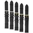 Black Extra Long Leather Watch Straps - 22mm