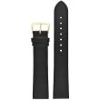 Black Extra Long Leather Watch Straps With Gold Buckles - 22mm