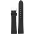 Black Extra Long Leather Watch Straps With Silver Buckles - 20mm