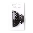 Black Hair Clamp With White Polka Dots - 6cm