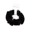 Black Large Velvet Hair Scrunchie with Diamante Crystals -12cm