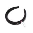 Black Padded Aliceband with Crystal Bows - 3cm wide