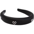 Black Padded Aliceband with Crystal Heart Detail