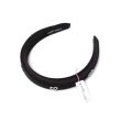 Black Padded Aliceband with Crystal Hearts - 3cm wide