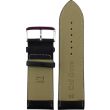 Black Padded Leather Watch Straps with Silver Buckle - 28mm