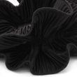 Black Ribbed Frill Hair Scrunchie - 15cm 