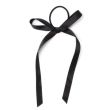 Black Satin Hair Bow with Elastic - 14cm