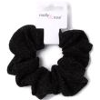 Black Sparkle Fabric Hair Scrunchie - 10cm