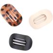 Black, Tort and Sand Oval Matte Hair Clamps - Assorted - 9cm