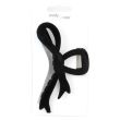 Black Velvet Flocked Bow Shaped Hair Clamp - 12cm