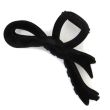 Black Velvet Flocked Bow Shaped Hair Clamp - 12cm