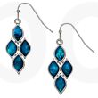 Blue Paua Shell Articulated Diamond Hook Earrings