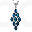 Blue Paua Shell Articulated Diamond Pendant Necklace