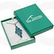 Blue Paua Shell Articulated Diamond Pendant Necklace