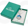 Blue Paua Shell Mountain Pendant Necklace