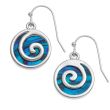 Blue Paua Shell Spiral Hook Earrings
