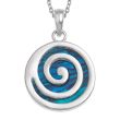 Blue Paua Shell Spiral Pendant Necklace