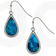 Blue Paua Shell Teardrop Hook Earrings