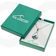 Blue Paua Shell Teardrop Wave Crests Pendant Necklace
