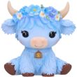 Bluebell Blue Flower Cow Figurine - 10.5cm