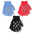 Boys Thermal Magic Gloves With Football Print - Assorted Colours 