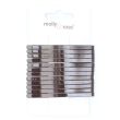  Brown 65mm Curved Hairslides - Card of 12