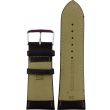 Dark Brown Padded Leather Watch Straps with Silver Buckle - 30mm