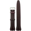 Brown Swatch Replacement Premium Leather Padded Watch Strap - 17mm