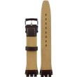 Brown Swatch Replacement Premium Leather Padded Watch Strap - 17mm