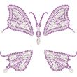 Butterfly Face Glitter Makeup Decoration - Pink - 15x13cm