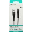 C3 1m Data Charging iPhone Braided Cable - Black