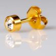 Caflon Blu Large April Gold Crystal Birthstone Ear Piercing Studs