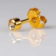 Caflon Blu Mini April Gold Crystal Birthstone Ear Piercing Studs