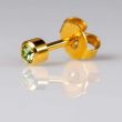 Caflon Blu Mini August Gold Peridot Birthstone Ear Piercing Studs